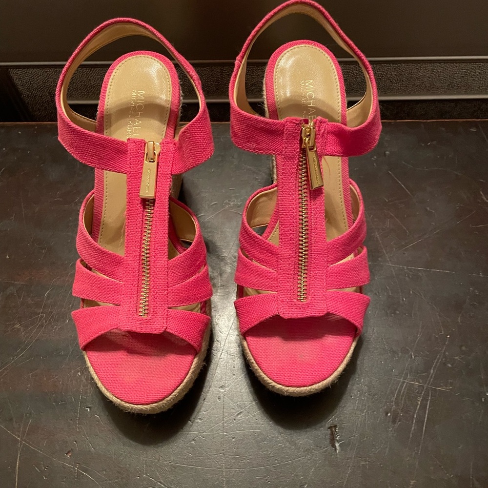 Michael Kors Womens Berkeley Platform Espadrille Wedge sandals, size 7